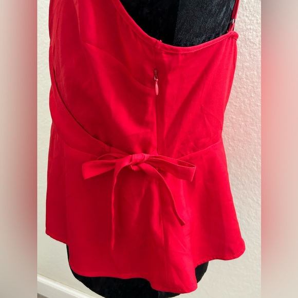 Guess Red Wrap Peplum Blouse - Picture 8 of 9